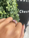 Pink tourmaline and cubic zirconia ring