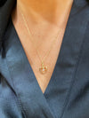 9ct gold open heart with cubic zirconia drop pendant