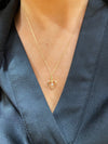 9ct gold open heart with cubic zirconia drop pendant