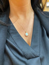 9ct yellow gold opel oval with cubic zurconia surround pendant
