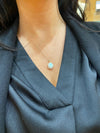 9ct yellow gold opel oval with cubic zurconia surround pendant