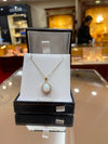 9ct yellow gold opel oval with cubic zurconia surround pendant