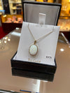 9ct gold Opel oval cubic zurconia surround pendant