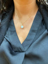9ct yellow gold Opel oval cubic zurconia surround pendant