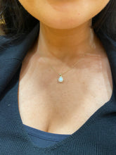 Load image into Gallery viewer, 9ct gold Opel teardrop pendant with cubic zurconia surround
