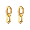 NJO Gold Plated Chunky Double Link Drop Earrings