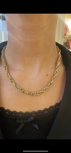 9ct gold style chain with cubic zurconia links