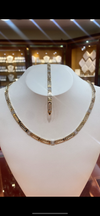 9ct yellow golden open work Aztec necklet