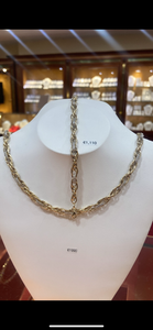 9ct gold style chain with cubic zurconia links