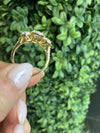 9ct Gold Three Stone Halo Cluster Ring