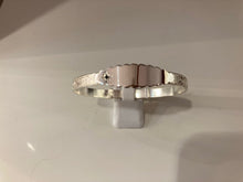 Load image into Gallery viewer, Sterling silver baby bangle with celtic design and black stone BB21S
