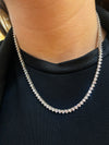 Silver tennis necklet