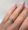 LADIES 18CT WHITE GOLD ILLUSION DIAMOND SOLITAIRE ENGAGEMENT RING