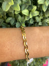 9ct Gold-Plated Interlocking Oval Link Bracelet