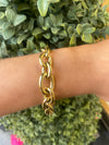 Gold-Plated Interlocking Circle & Oval Link Bracelet