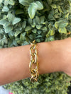 Gold-Plated Interlocking Circle & Oval Link Bracelet