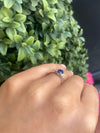 Sterling Silver Oval-Cut Sapphire Blue Three-Stone Ring