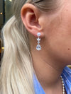 Sterling Silver tear drop cz pearl earrings