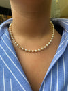 Synthetic pearl Necklace with Gold plated beads