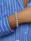 Fresh Water Cultured Pearl bracelet with a silver plated bolt catch (7.5mm beads)