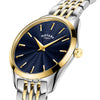 Rotary Ultra Slim Ladies Two-Tone Blue Bracelet Watch | LB08011/05