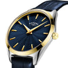 Rotary Ultra Slim Ladies Two-Tone Blue Leather Watch | LS08011/05