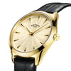 Rotary Ultra Slim Ladies Gold-Plated Leather Watch | LS08013/03