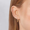 9ct Gold Bamboo Design Huggie Earrings
