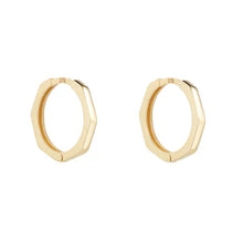 Load image into Gallery viewer, 9ct Gold Bamboo Design Huggie Earrings
