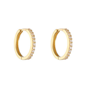 9ct Gold Cz Huggie Earrings