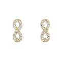 9ct Yellow gold Cz Infinity Stud Earrings