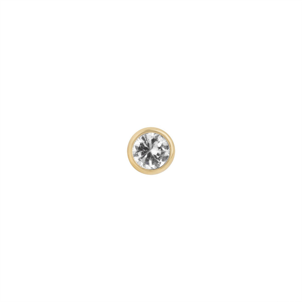 9ct Gold Cz Round Piercing