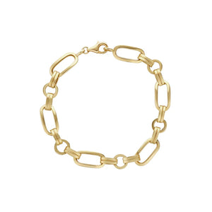 9ct Yellow Gold Long Square Oval Link Bracelet