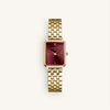 Rosefield The Octagon XS Gold & Burgundy Watch | OBGSG-O83