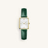 Rosefield The Octagon XS Gold & Green Leather Watch | OWGLG-O86