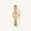 Mini Small Edit Champagne Dial Crystal Gold Woven Mesh Strap