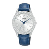 Lorus Crystal Quartz (34mm) White Sunray Dial / Blue Leather