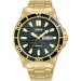 LORUS QUARTZ GENTS GOLD PLATED BLACK DIAL BRACELET WATCH