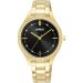RG230XX9 LORUS QUARTZ LADIES GOLD PLATED BLACK DIAL BRACELET WATCH