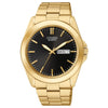 Citizen Quartz Gold-Tone Men's Watch with Black Dial (Model: BF0582-51F)