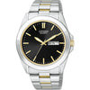 Citizen Quartz Two-Tone Men's Watch with Black Dial (Model: BF0584-56E)
