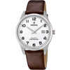 Festina Classic Men's (39mm) White Dial &amp; Brown Leather Strap Watch | F20512/1