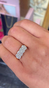 4 Stone Oval Diamond Ring with Halo