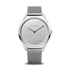 Silver mesh strap watch
