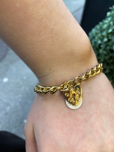 9ct gold solid charm bracelet
