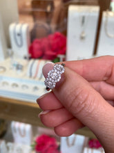 Load image into Gallery viewer, 18ct white gold three stone Diamond oval Halo
