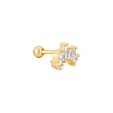 Load image into Gallery viewer, Gold Sparkle Marquise Climber Barbell Single Earring
