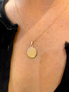 9ct yellow gold disc pendant
