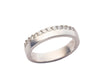Ladies 18ct white gold stone set wedding band