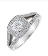 Diamond Square Halo diamond ring